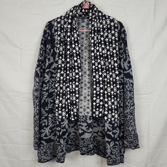 Gypsy 05 Womens Global Village Black Gray Open Front Cardigan Sweater Size M - Picture 1 of 10